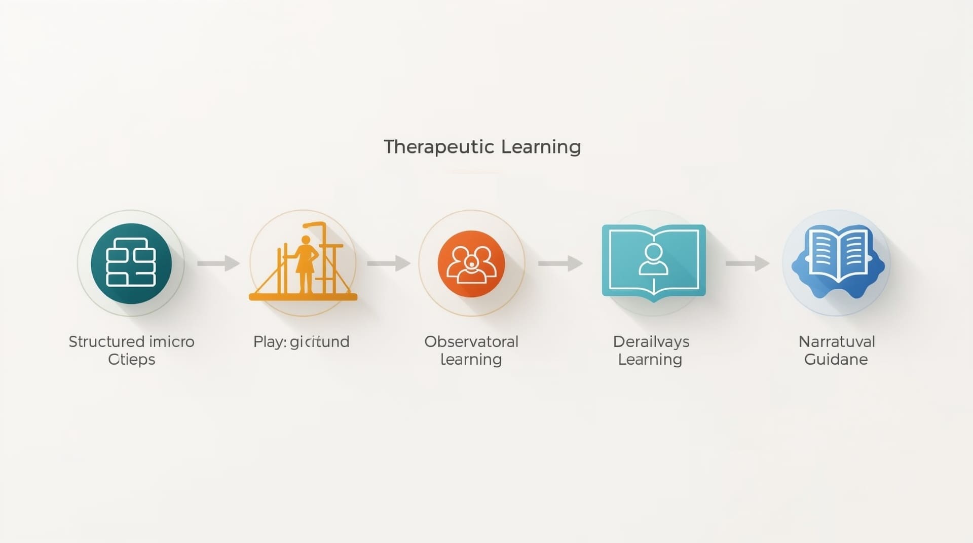 ABA therapy methods infographic showing five social skills teaching techniques for autism