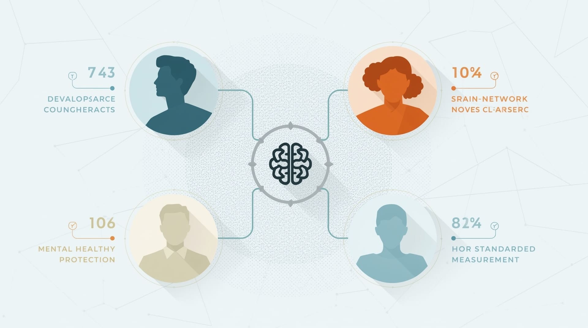 Four autism diagnosis specialists shown as connected professional role icons in team layout