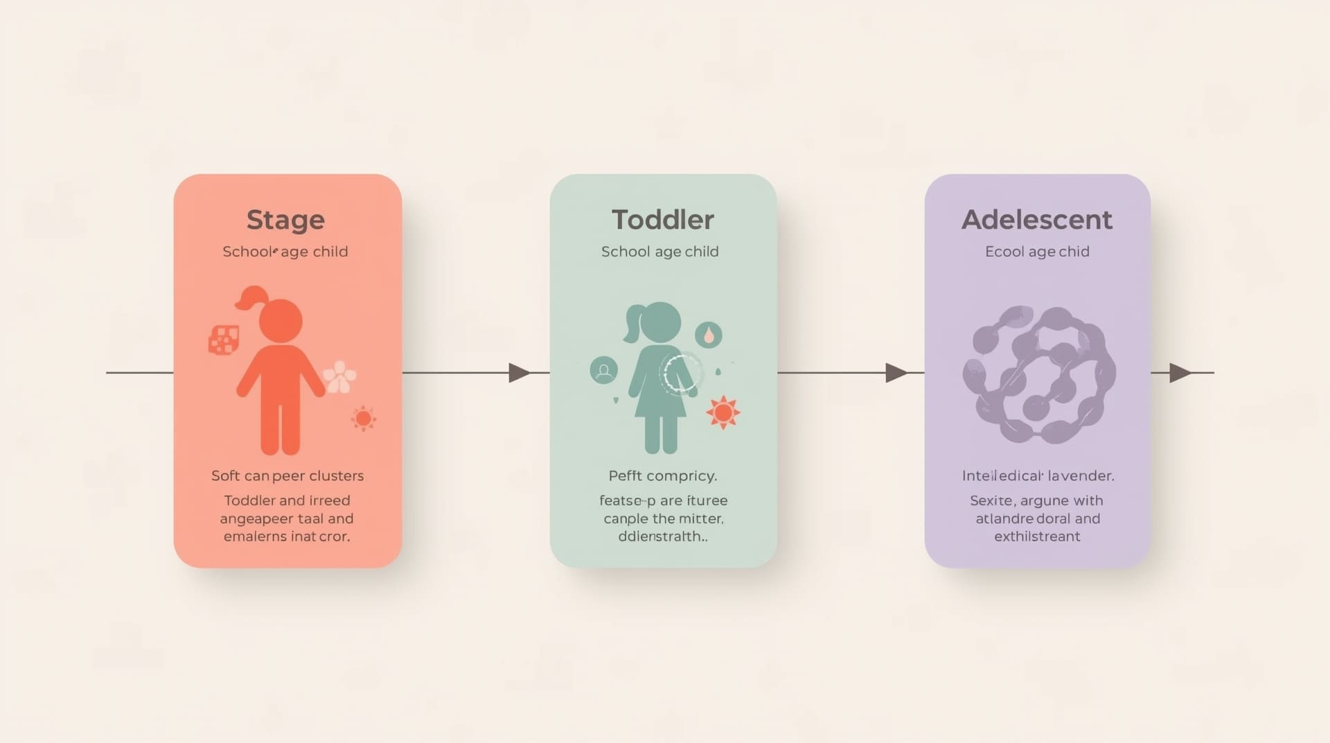 Timeline infographic showing how level 1 autism signs emerge across different childhood ages
